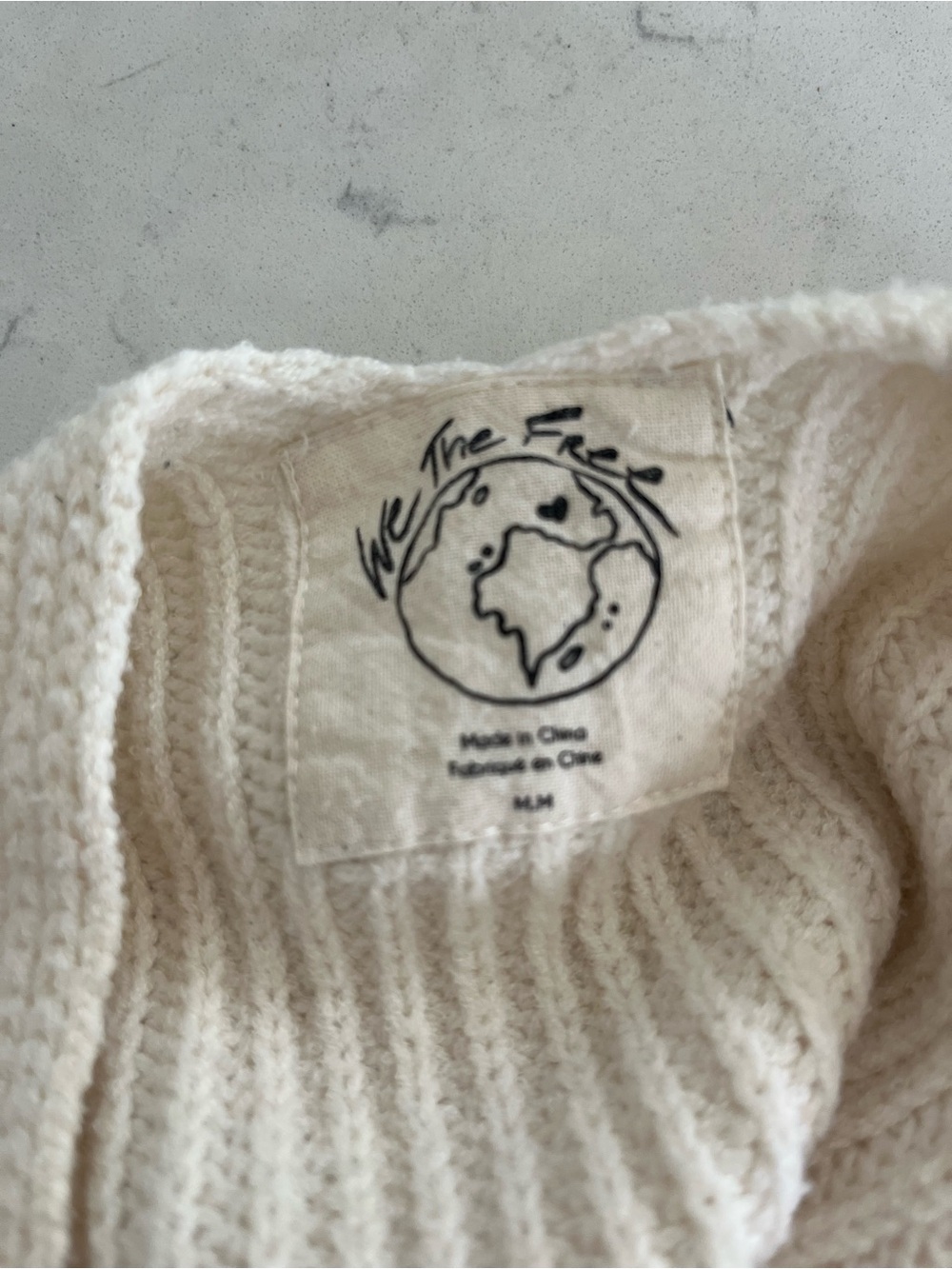 We the Free- Free People Knitted sweater wide neck cream color size Medium - Picture 3 of 3